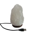 Salzlampe Wei� mit LED-Farbwechsler f�r USB Anschlu�